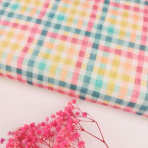 🌈Algod&oacute;n Elast&aacute;n Vichy Acuarela Summer Picnic🌸 Seersucker