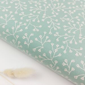 Inicio 🌿Popelín Flores Ramilletes Silvestres Azul-Mint Empolvado Popelín