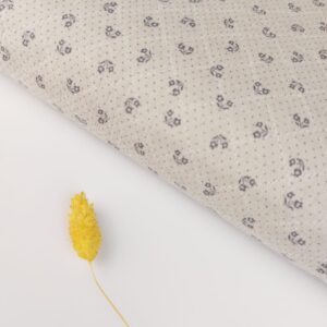 Gasa Acolchada Mini flores Grises 4 capas Pespunte Rombos Doble Gasa/ B&aacute;mbula