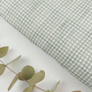 Comprar tela Seersucker Elastan Mini Vichy Verde Antiguo
