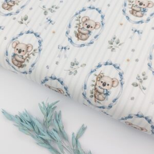 Inicio 🐨 Popelín Infantil Koalas Dulces con Lacitos Azules Popelín